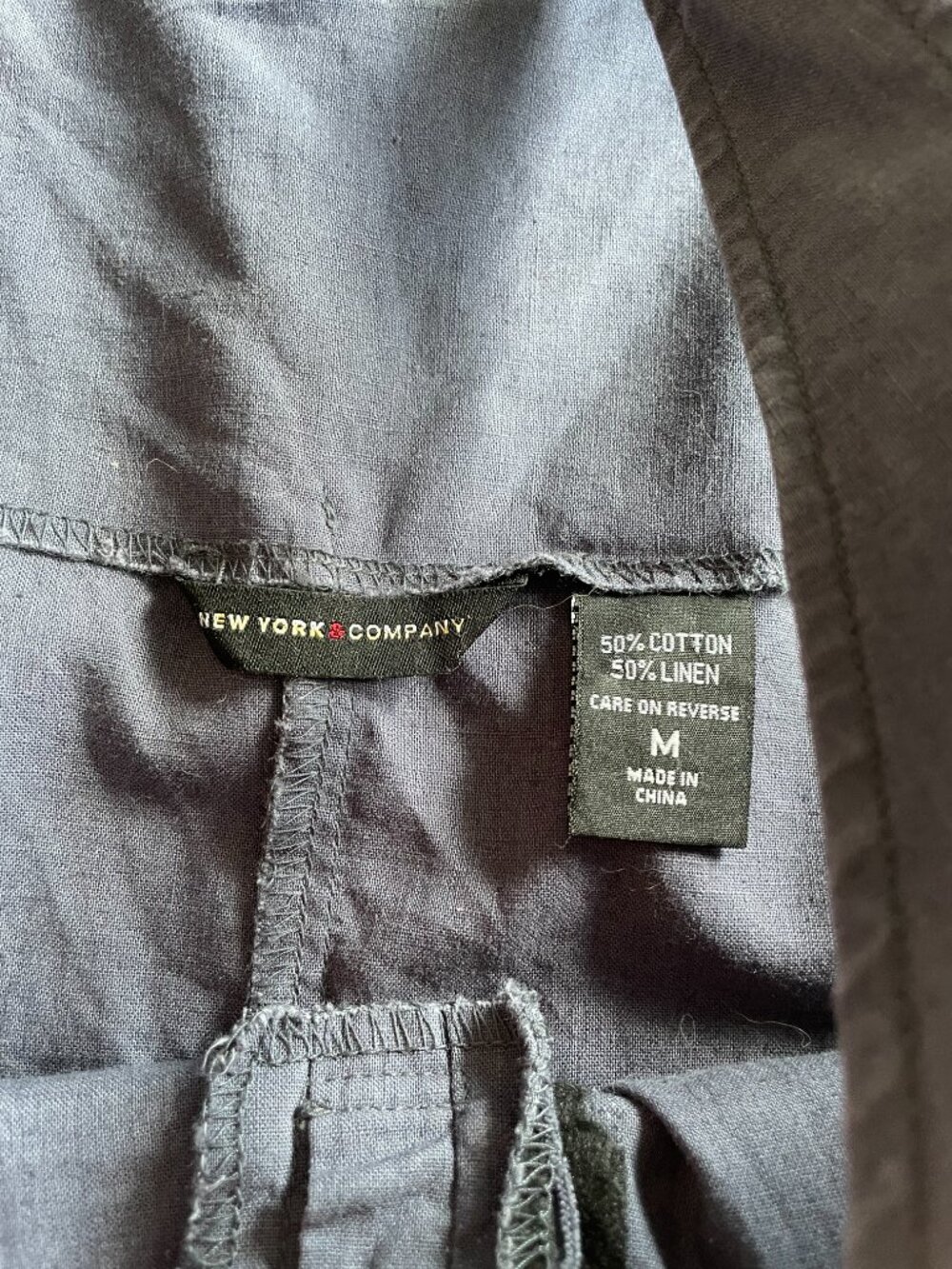 Entire Closet $5! New York & Company Gray Blue Linen Cotton Romper - Picture 6 of 13